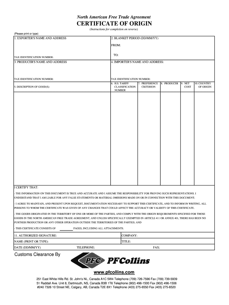 Nafta Form – Fill Online, Printable, Fillable, Blank | Pdffiller For Nafta Certificate Template