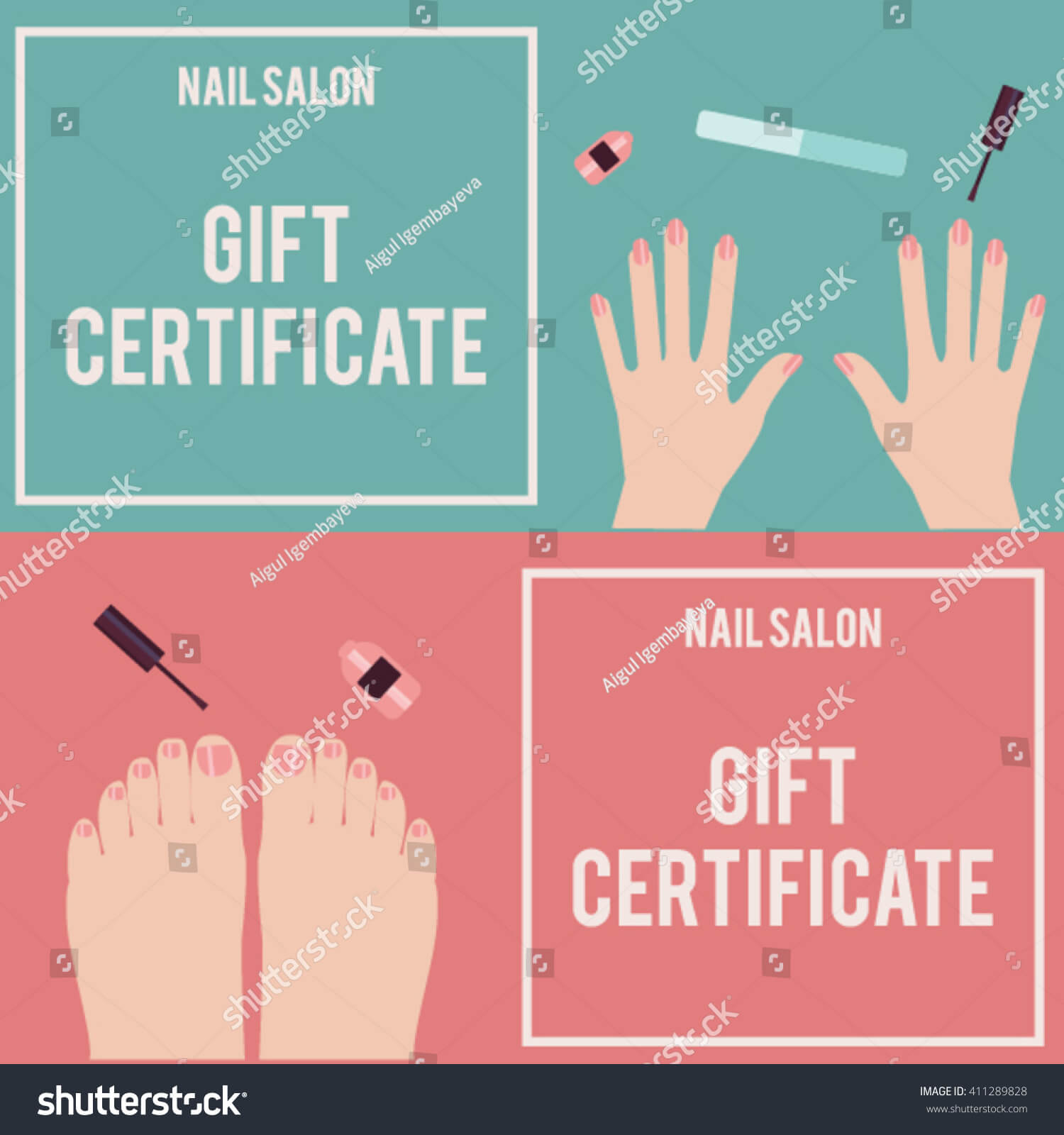 Nail Salon Gift Certificate Gift Certificate Stock Vector With Nail Gift Certificate Template Free