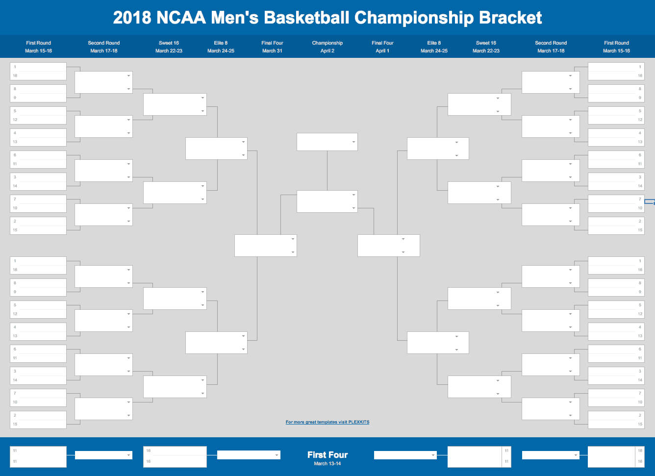 Ncaa Basketball Bracket Template – Forza.mbiconsultingltd Inside Blank March Madness Bracket Template