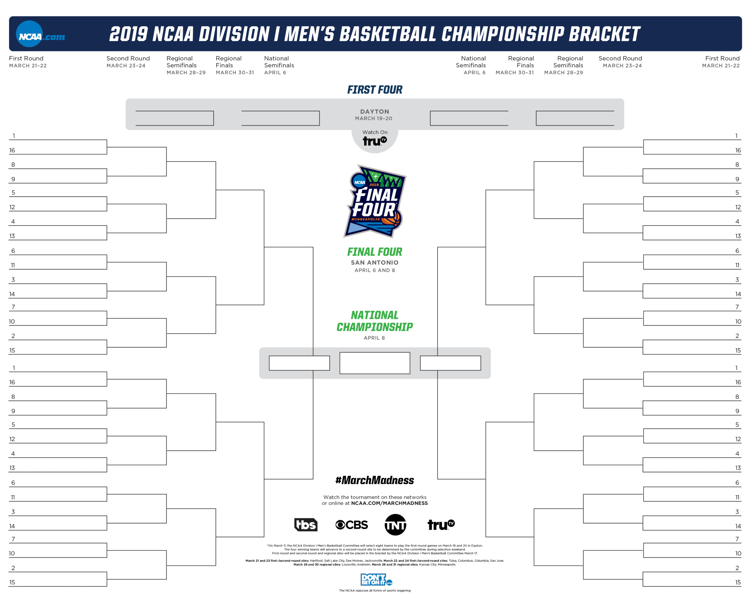 Ncaa Basketball Bracket Template – Forza.mbiconsultingltd Throughout Blank March Madness Bracket Template