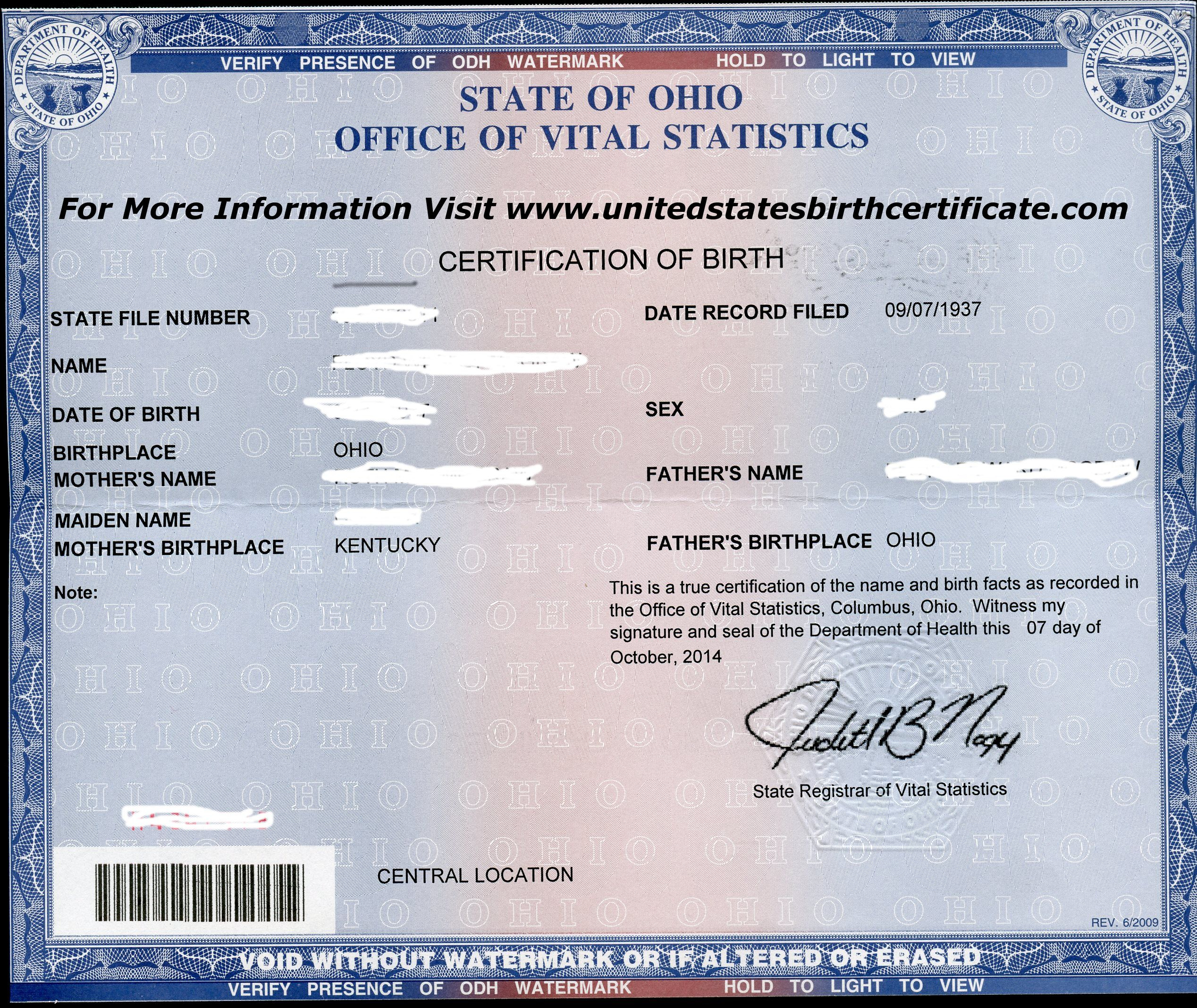 Need A Copy Of Your Ohio Birth Certificate? #wecanhelp Order Within Novelty Birth Certificate Template