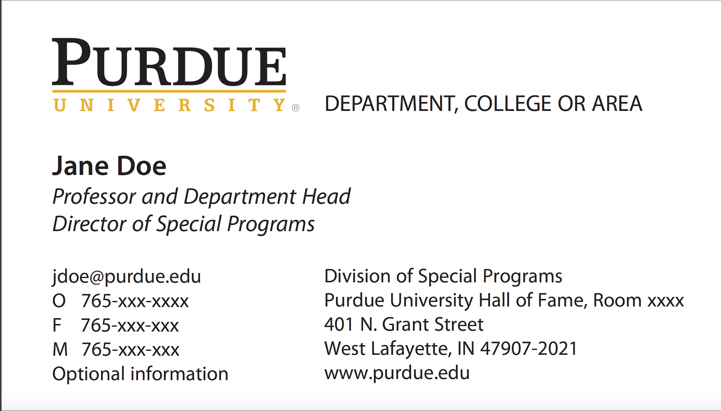 New Business Card Template Now Online – Purdue University News Inside Graduate Student Business Cards Template