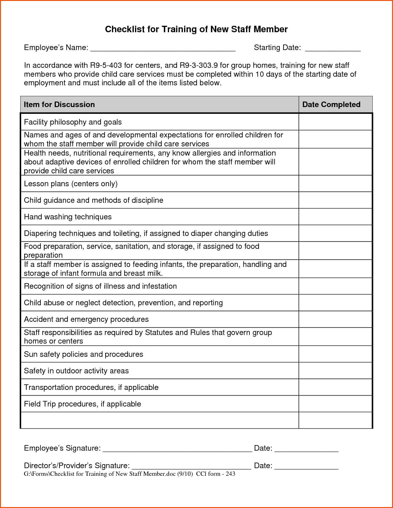 New Employee Training Checklist Template | Checklist With Regard To Training Summary Report Template