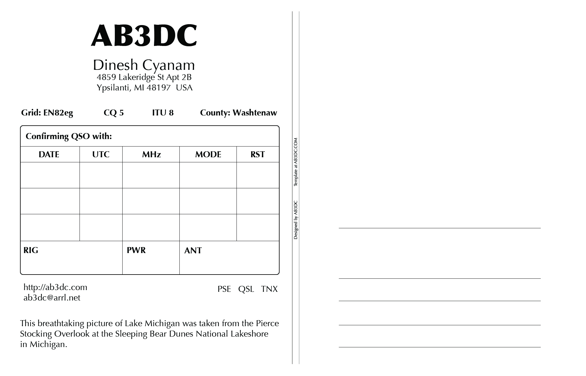 New Qsl Cards Design – Ab3Dc's Ham Radio Blog With Qsl Card Template