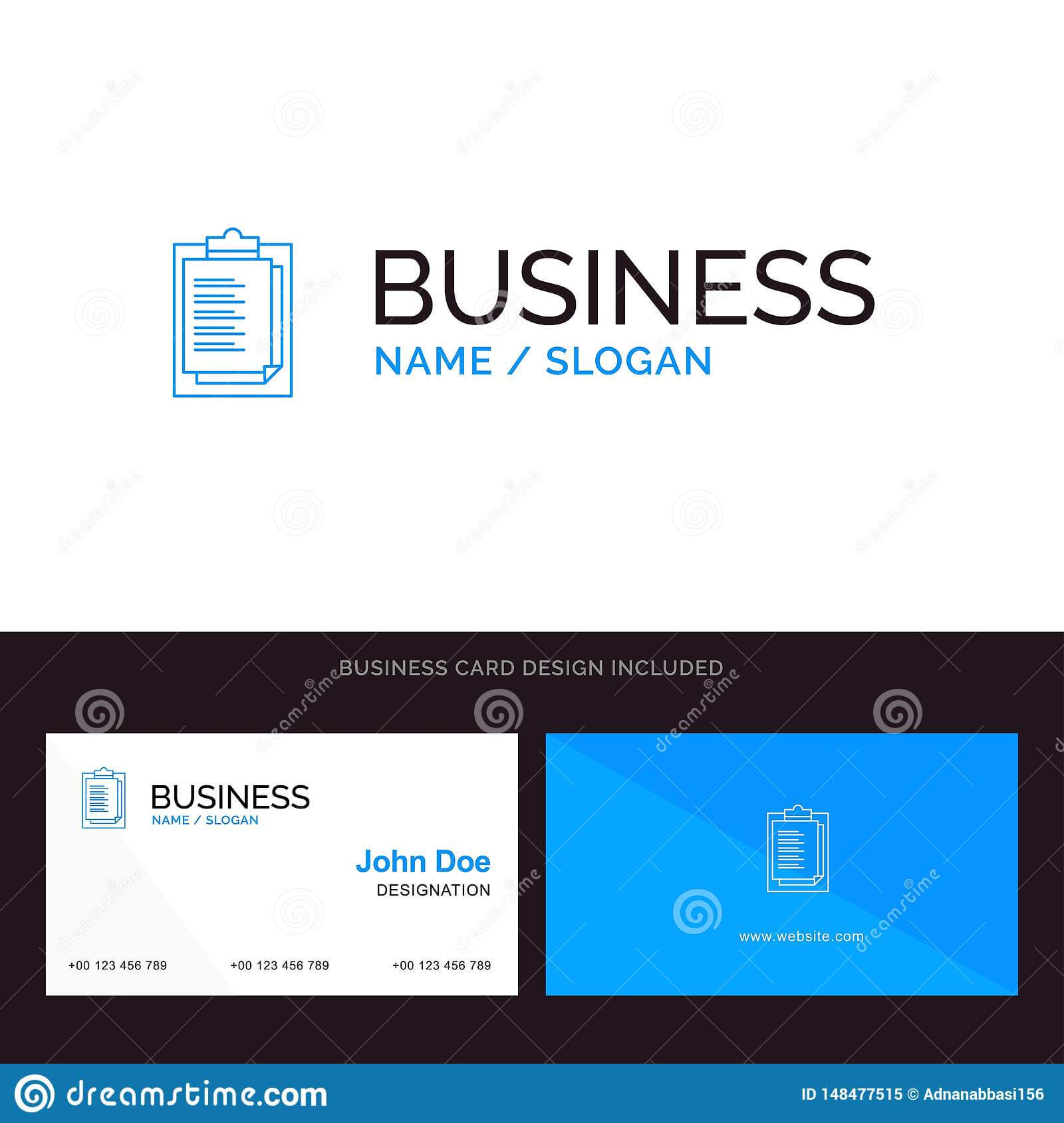 Notepad, Report Card, Result, Presentation Blue Business With Result Card Template