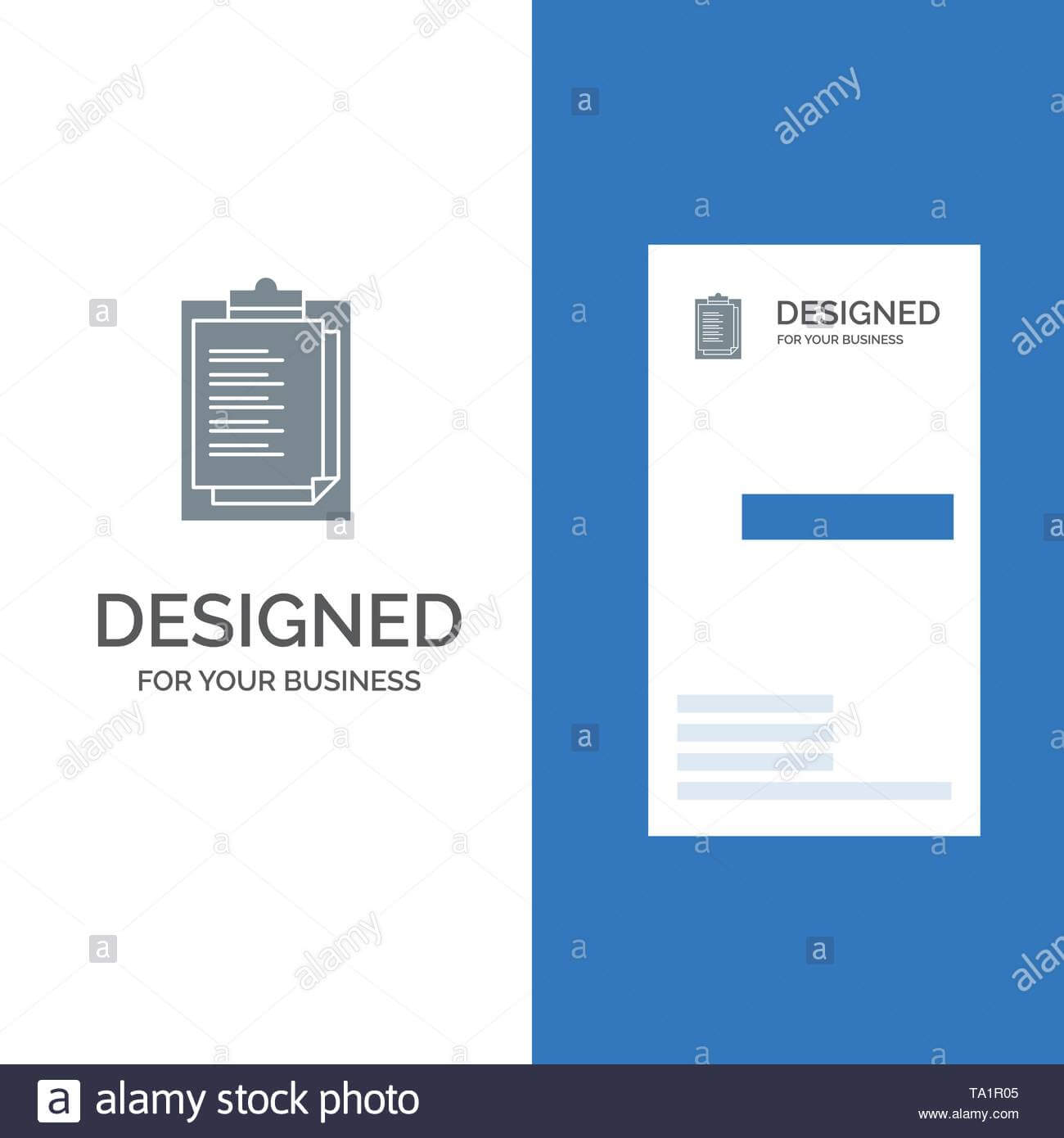 Notepad, Report Card, Result, Presentation Grey Logo Design Intended For Result Card Template