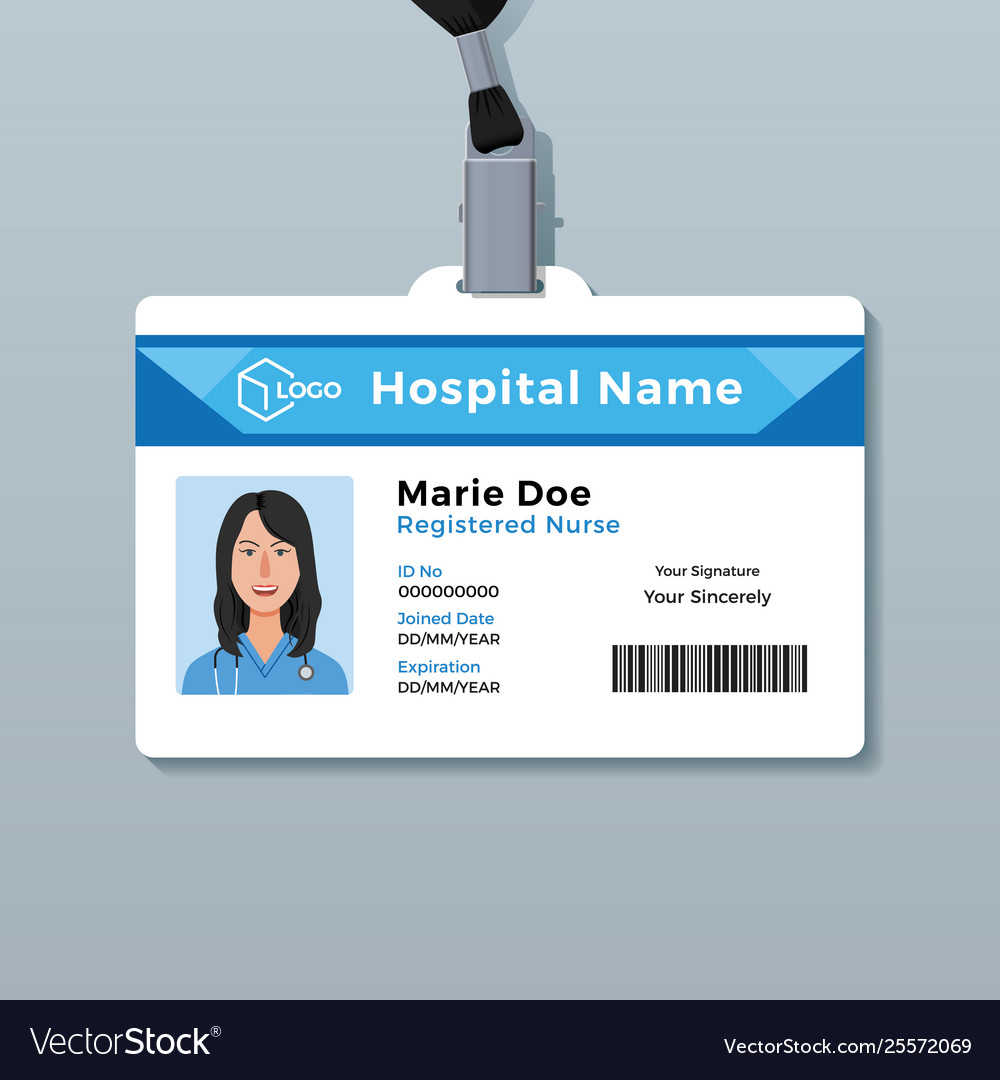 Nurse Id Card Medical Identity Badge Template Within Doctor Id Card Template