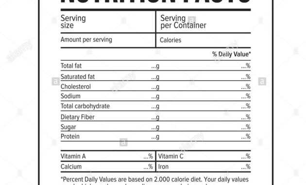 Nutrition Facts Label Template Vector Stock Vector Art intended for Blank Food Label Template