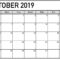 October 2019 Calendar Printable Word Template – Latest Inside Blank Calender Template