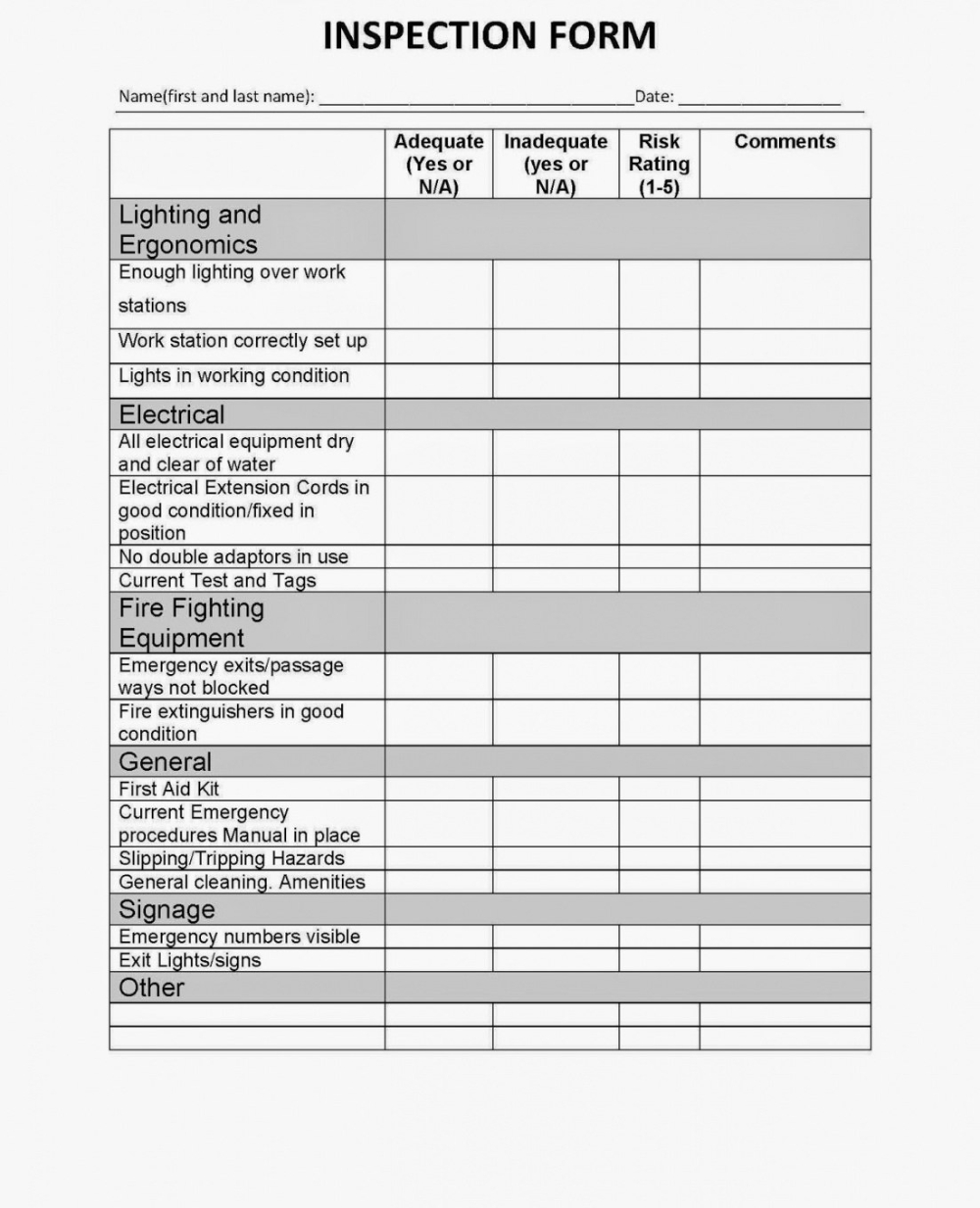 Ohs Inspection Report Template Inside Ohs Monthly Report Pertaining To Ohs Monthly Report Template