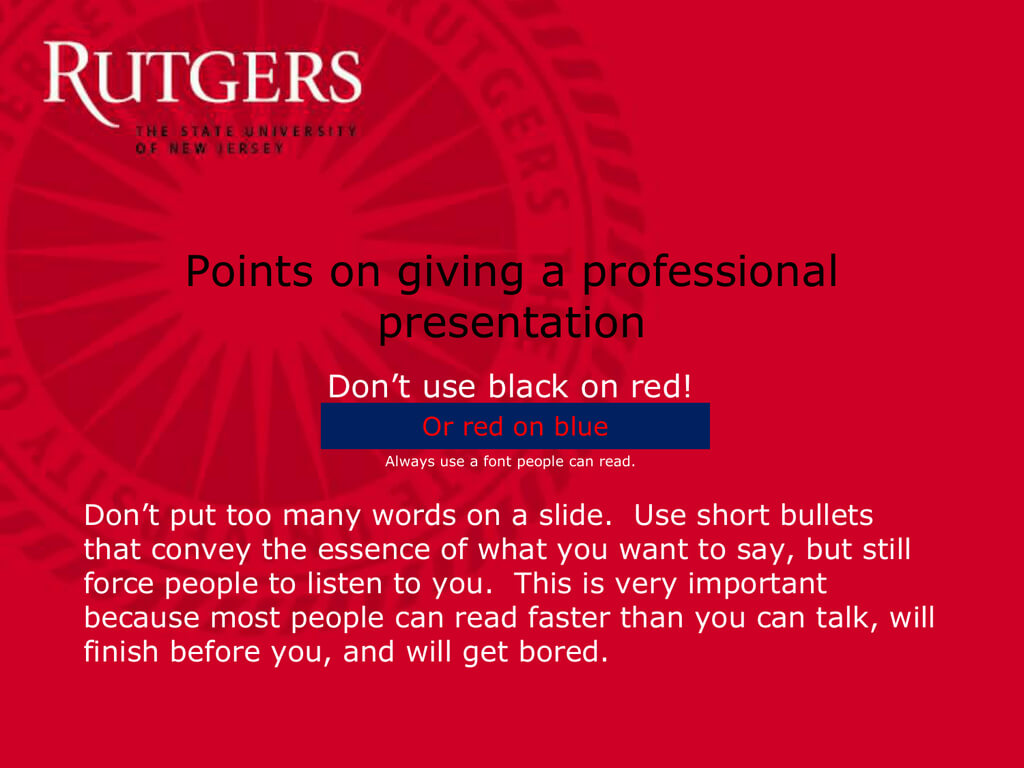 On Giving A Good Talk – Department Of Food Science With Regard To Rutgers Powerpoint Template