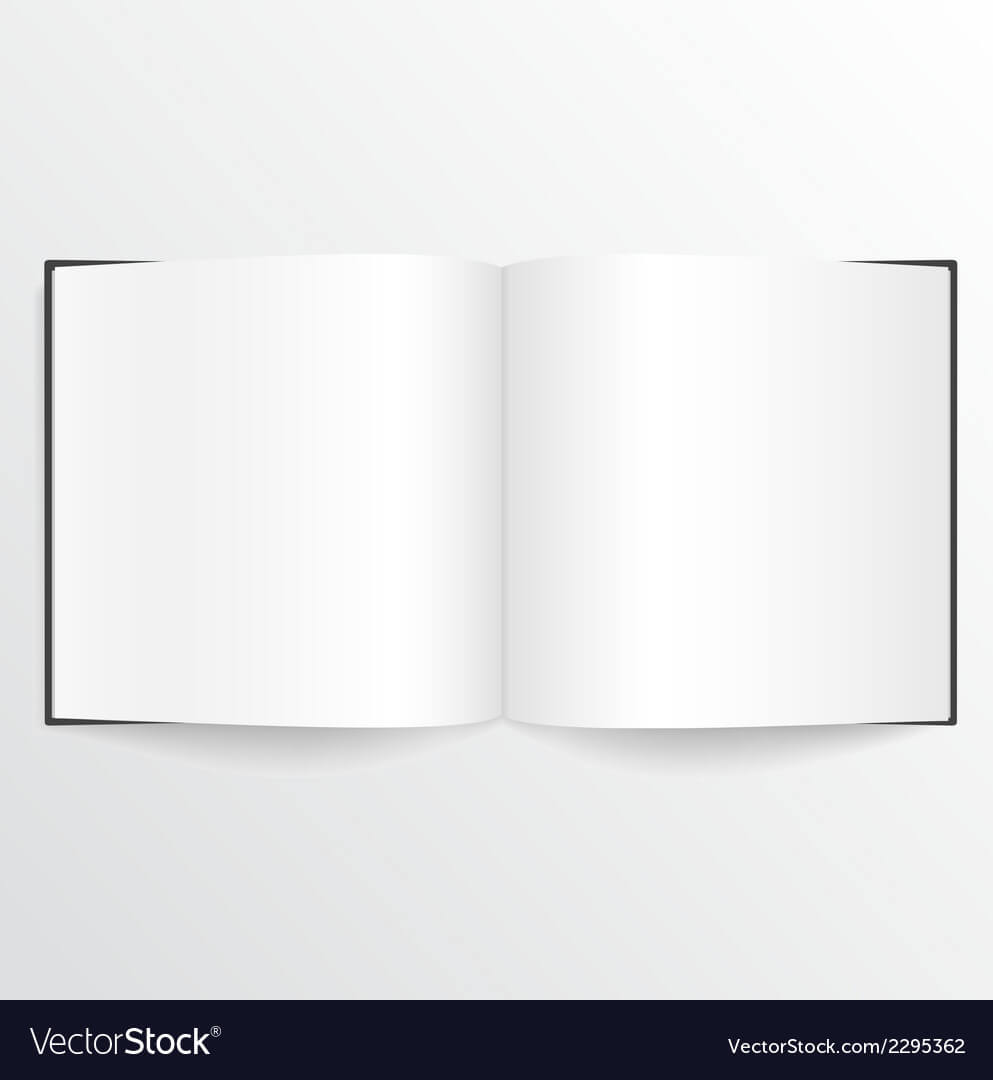 Opened Blank Book Or Magazine Spread With Cover Regarding Blank Magazine Spread Template