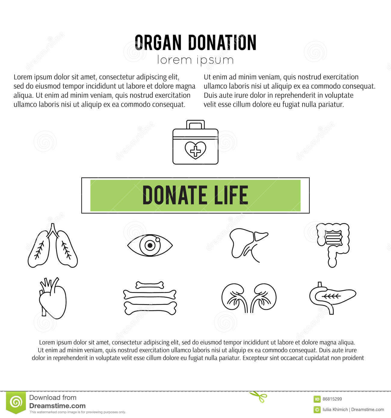 Organ Donation Template Stock Vector. Illustration Of For Donation Cards Template