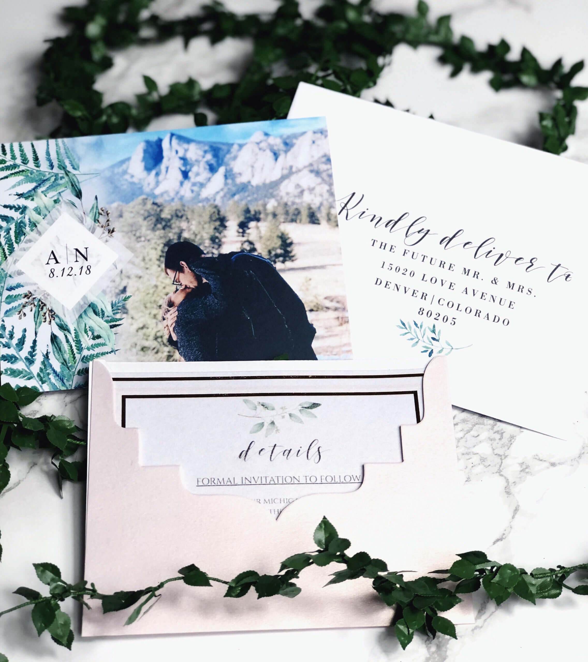 Our Save The Dates! Photo From Vistaprint, Envelope Within Michaels Place Card Template