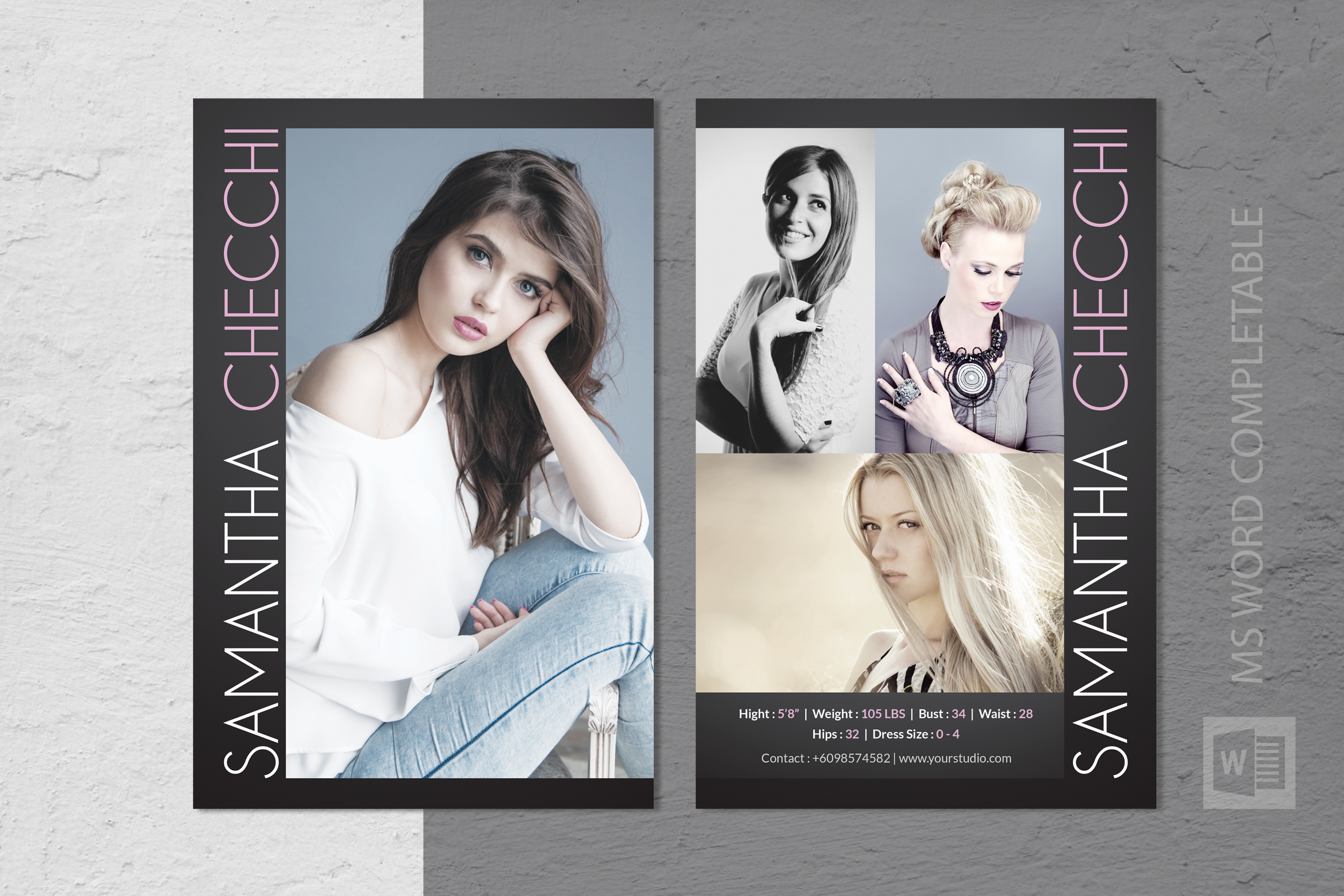 Outstanding Model Comp Card Template Ideas Free Photoshop Within Download Comp Card Template