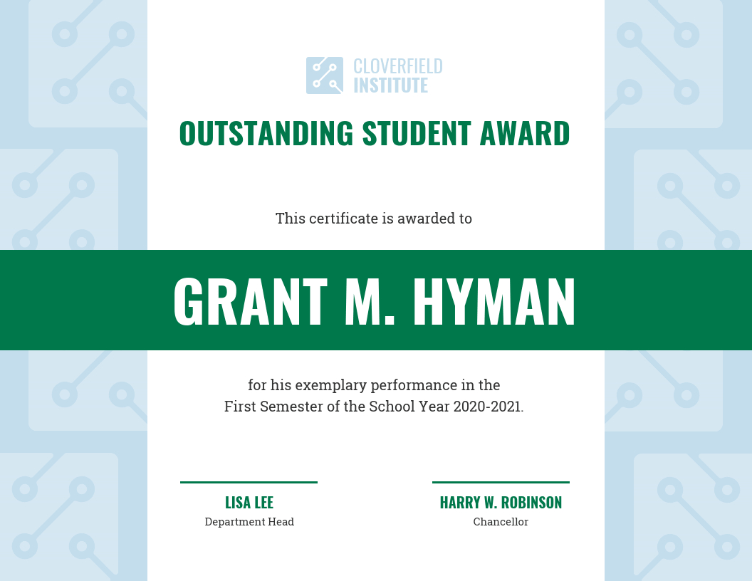 Outstanding Student Certificate Template Pertaining To Student Of The Year Award Certificate Templates