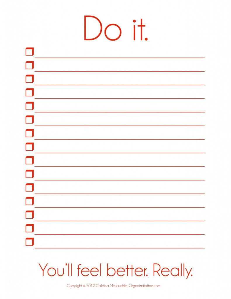 Pallet Shelves | To Do Lists Printable, Free To Do List Throughout Blank Checklist Template Pdf