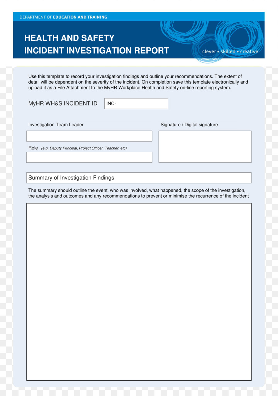 Paper Background Pertaining To Health And Safety Incident Report Form Template