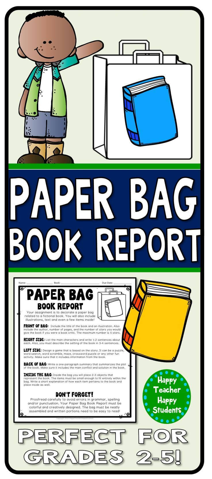 Paper Bag Book Report: Decorate A Paper Bag Based On A Intended For Paper Bag Book Report Template