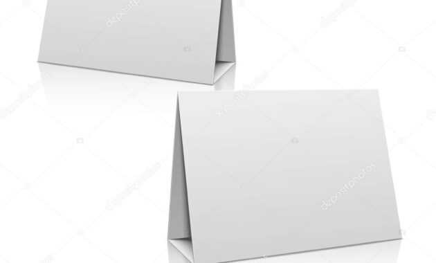 Paper Stand Template | Blank White Paper Stand Table Holder within Card Stand Template