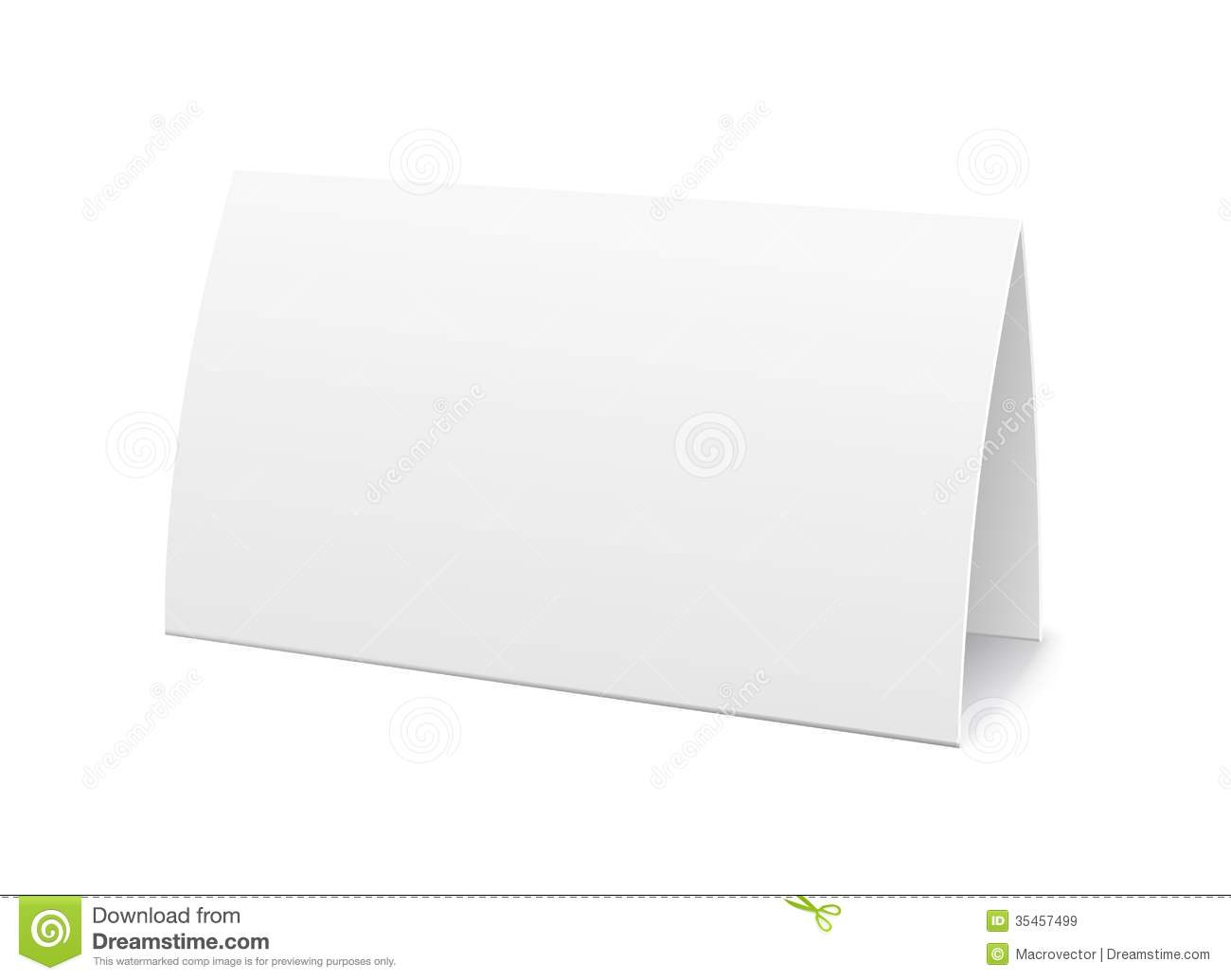 Paper Table Card, Sign Template Stock Vector – Illustration For Table Reservation Card Template