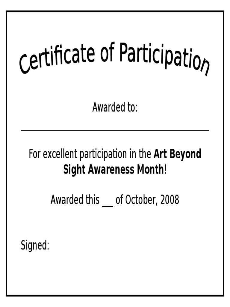 Participation Certificate – 6 Free Templates In Pdf, Word Intended For Participation Certificate Templates Free Download