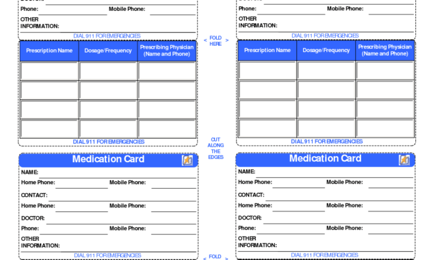 Patient Medication Card Template | Medication List, Medical with Med Card Template