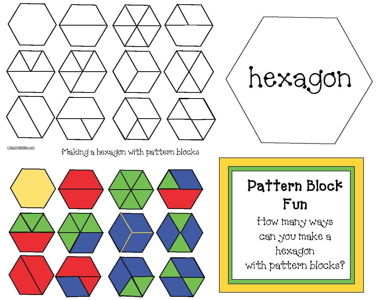 Pattern Block Activities | Pattern Blocks, Math Patterns Within Blank Pattern Block Templates