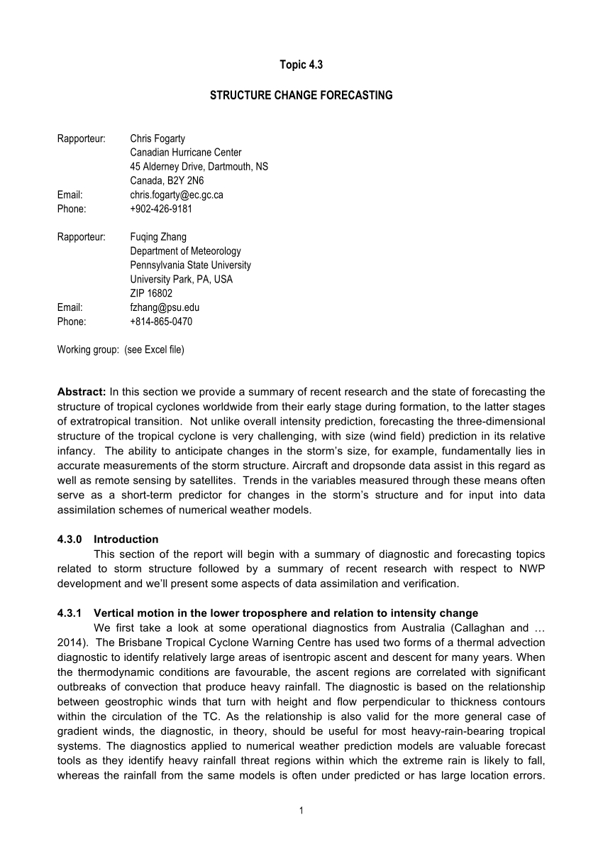 Pdf) Structure Change Forecasting - Rapporteur Report, Topic 4.3 Throughout Rapporteur Report Template