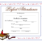Perfect Attendance Certificate - Download A Free Template for Perfect Attendance Certificate Free Template