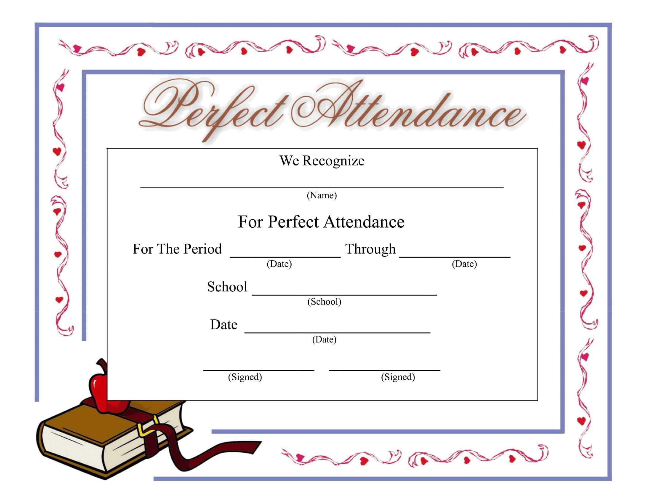 Perfect Attendance Certificate – Download A Free Template Inside Perfect Attendance Certificate Template
