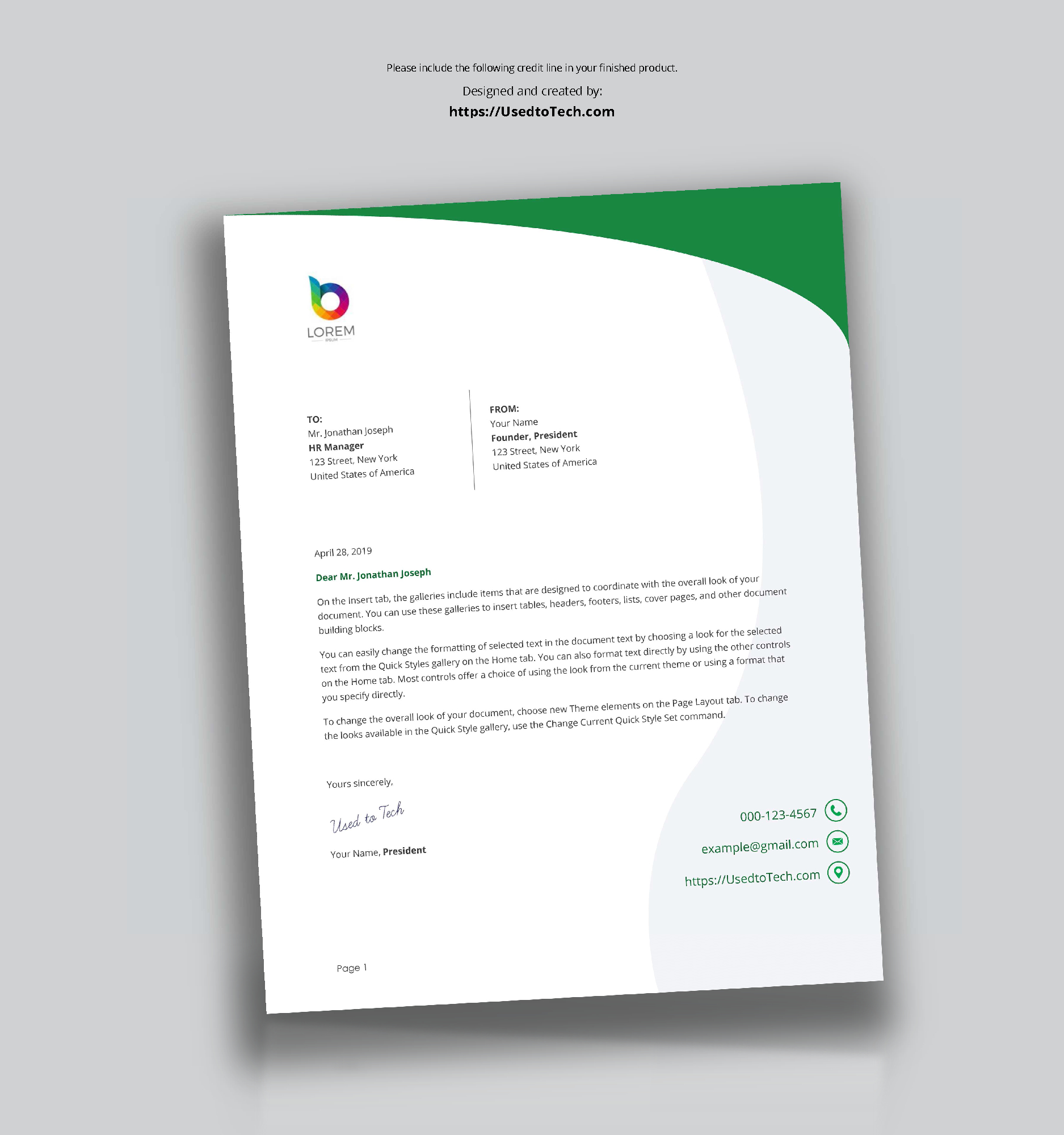Perfect Letterhead Design In Word Free – Used To Tech With How To Create A Letterhead Template In Word