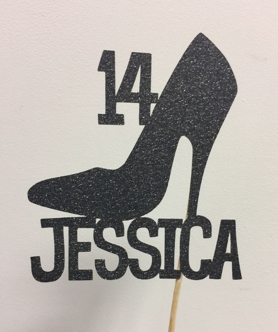 Personalise This Glitter Card Cake Topper In A High Heel Pertaining To High Heel Shoe Template For Card