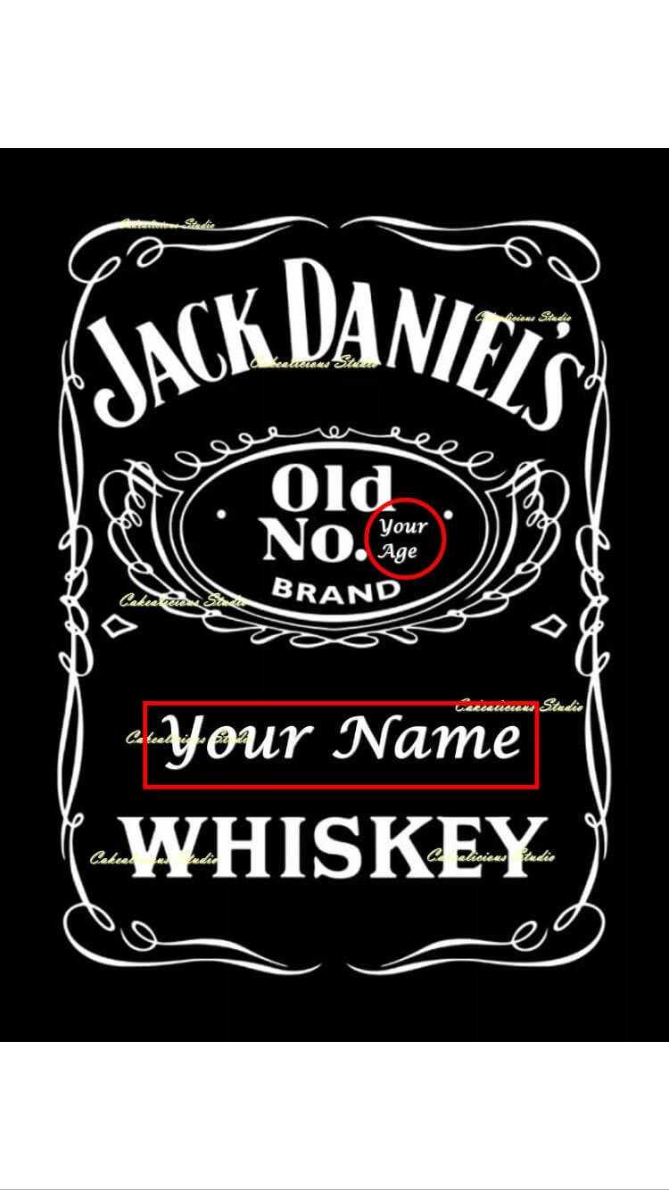 Personalised Edible Icing Sheet Jack Daniels Label Cake With Blank Jack Daniels Label Template