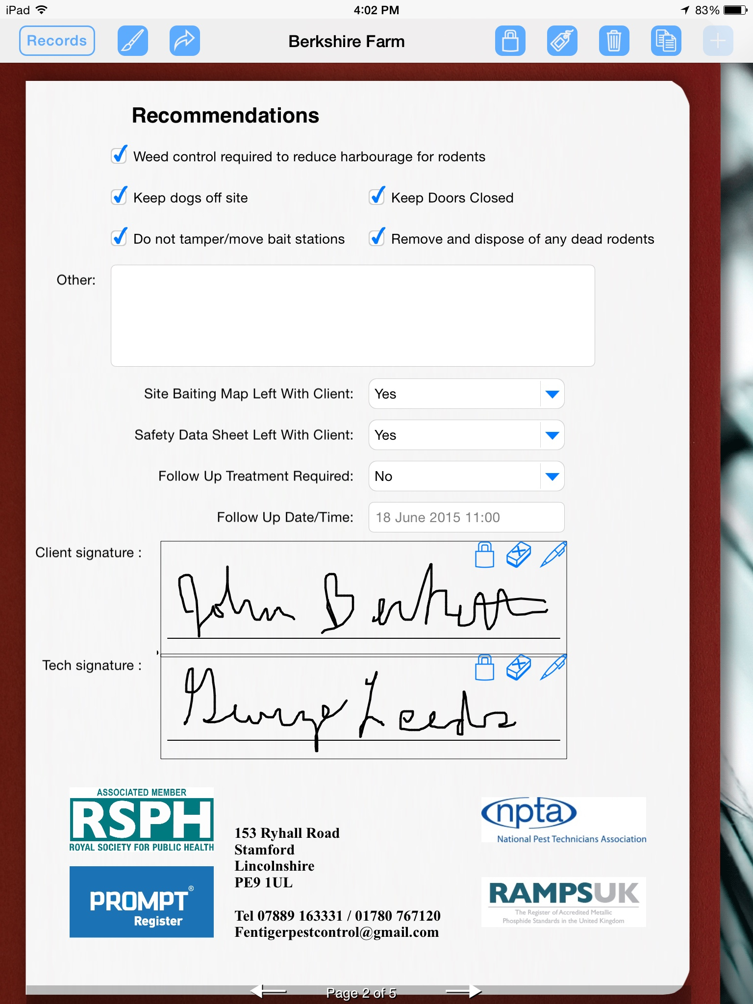 Pest Control Uses Ipad To Prepare Service Report | Form Within Pest Control Inspection Report Template