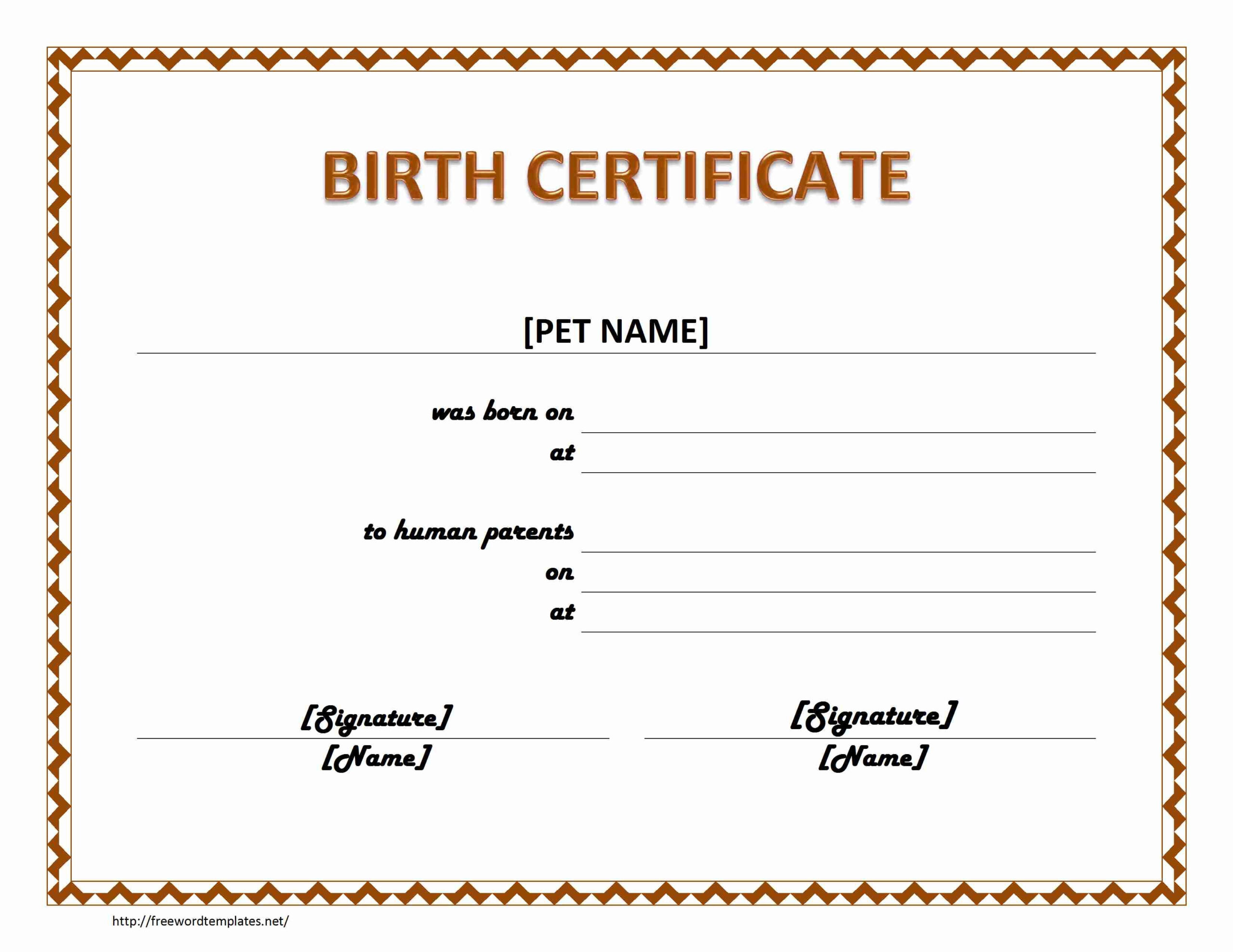 Pet Birth Certificate – Forza.mbiconsultingltd With Blank Adoption Certificate Template