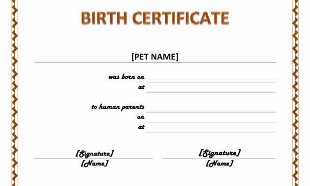 Pet Birth Certificate Maker | Pet Birth Certificate For Word with Birth Certificate Template For Microsoft Word