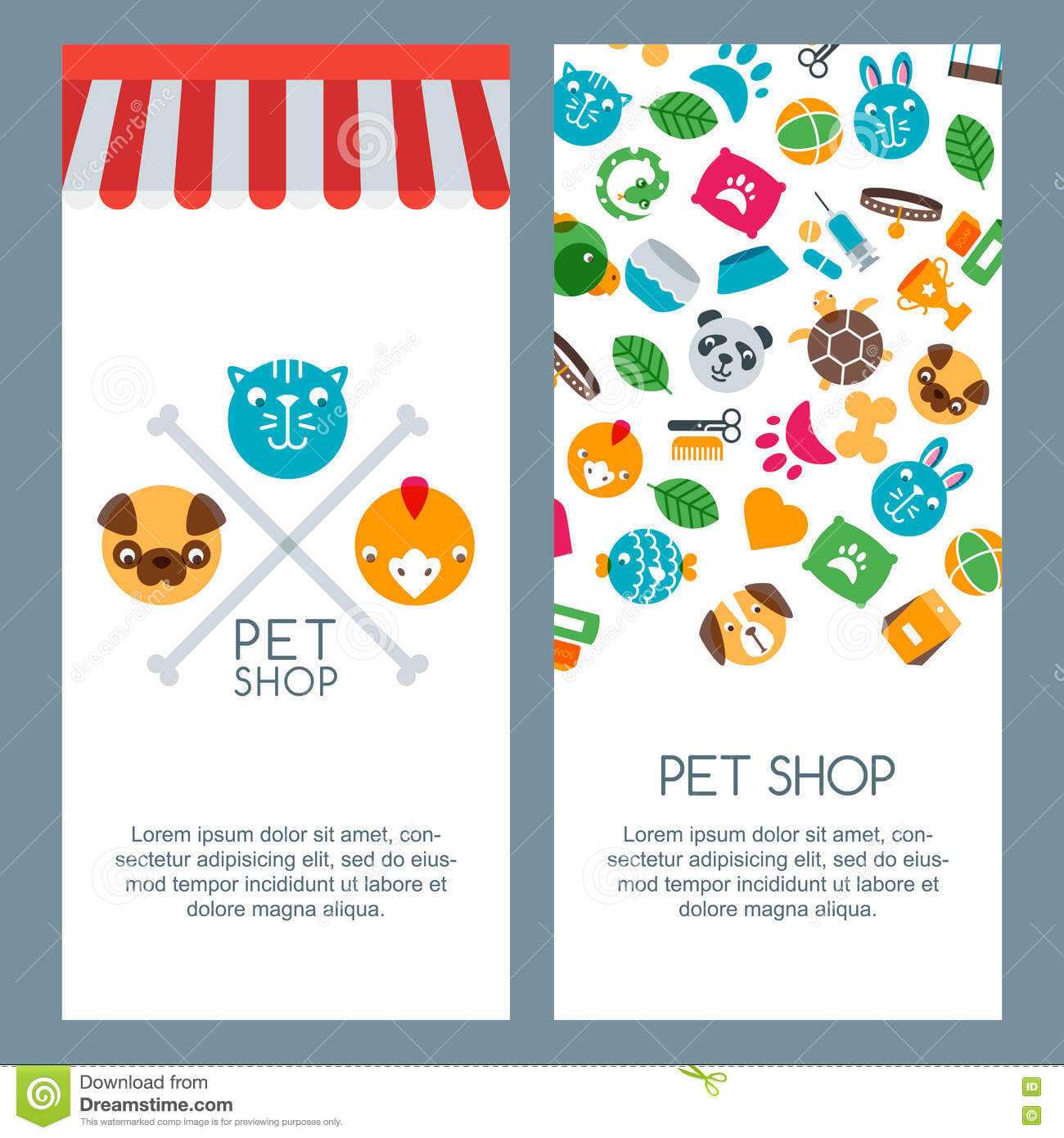 Pet Shop, Zoo Or Veterinary Banner, Poster Or Flyer Template In Zoo Brochure Template