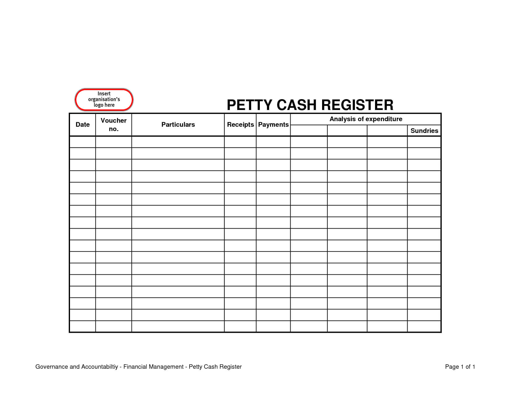 Petty Cash Register Template | Receipt Template, Templates Regarding End Of Day Cash Register Report Template