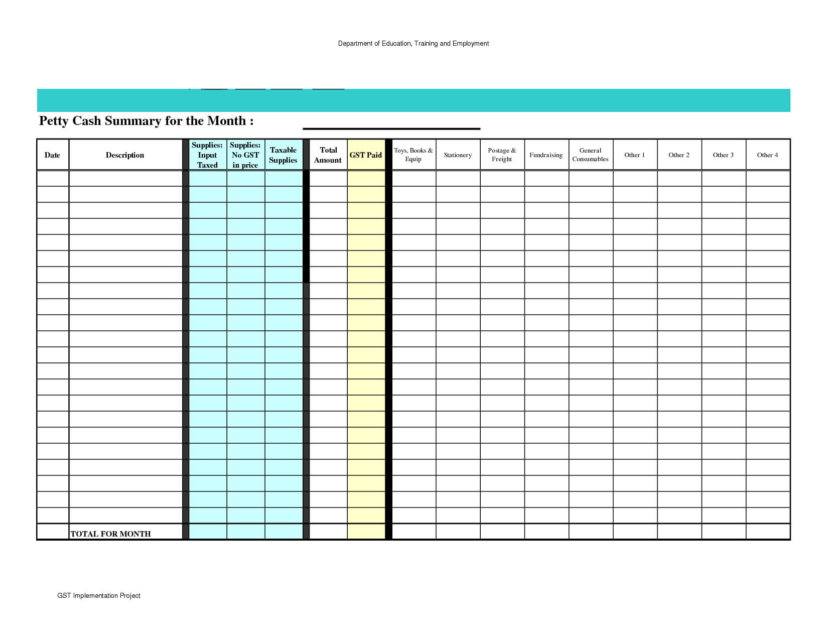 Petty Cash Spreadsheet Template Excel | Statement Template Regarding Petty Cash Expense Report Template