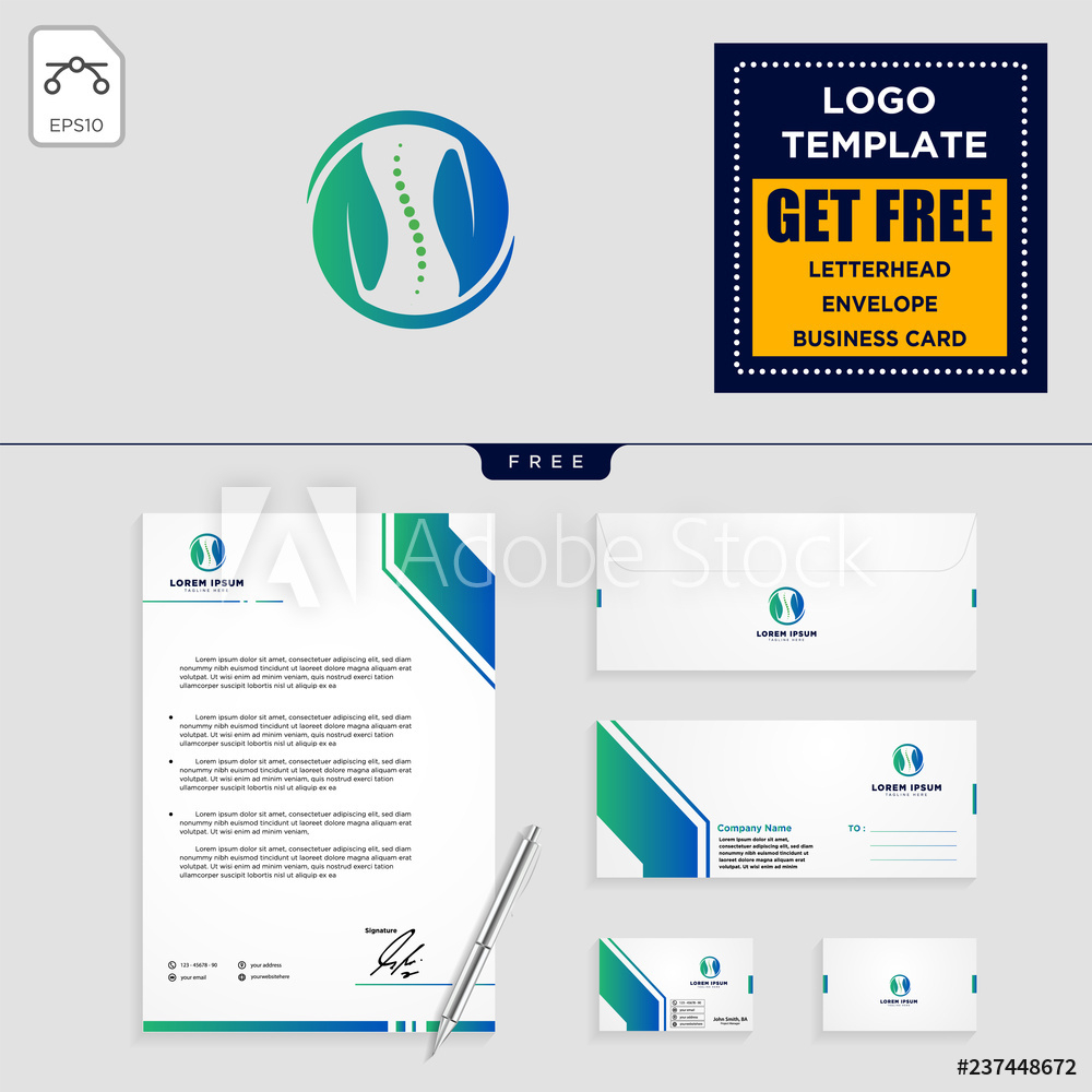 Photo & Art Print Chiropractic Leaf Logo Template Vector With Chiropractic Travel Card Template