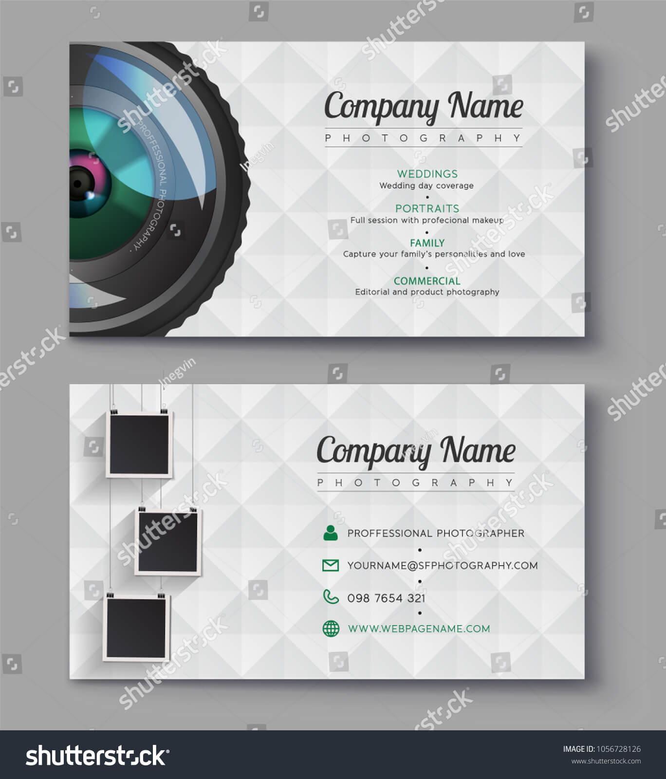 Photographer Business Card Template Design Photography Stock In Photographer Id Card Template