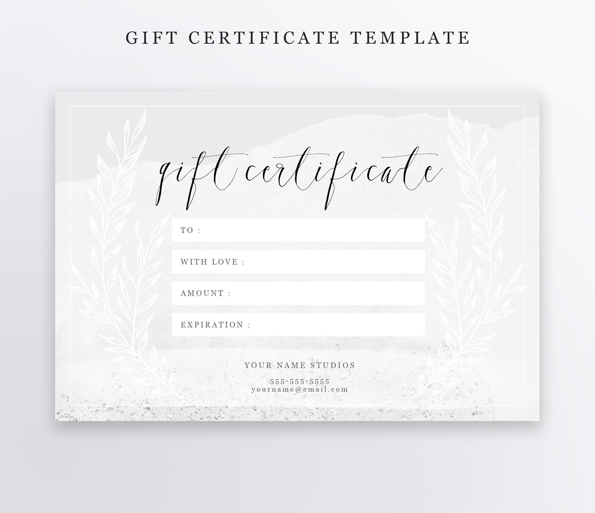 Photography Gift Certificate Template – Psd 4X6 – Editable Inside Photoshoot Gift Certificate Template