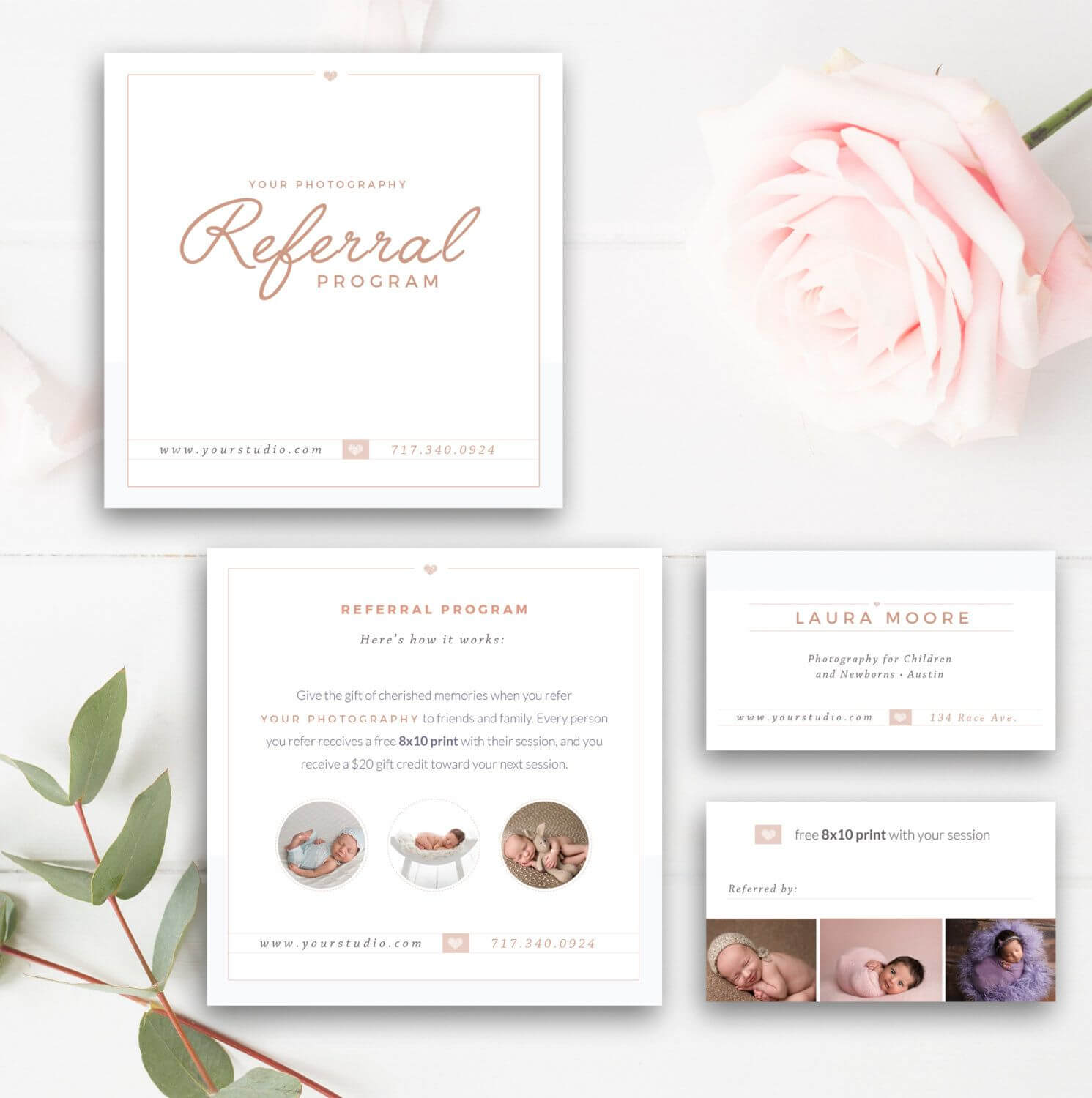 Photography Referral Card – Photoshop Template – Referral With Regard To Referral Card Template Free