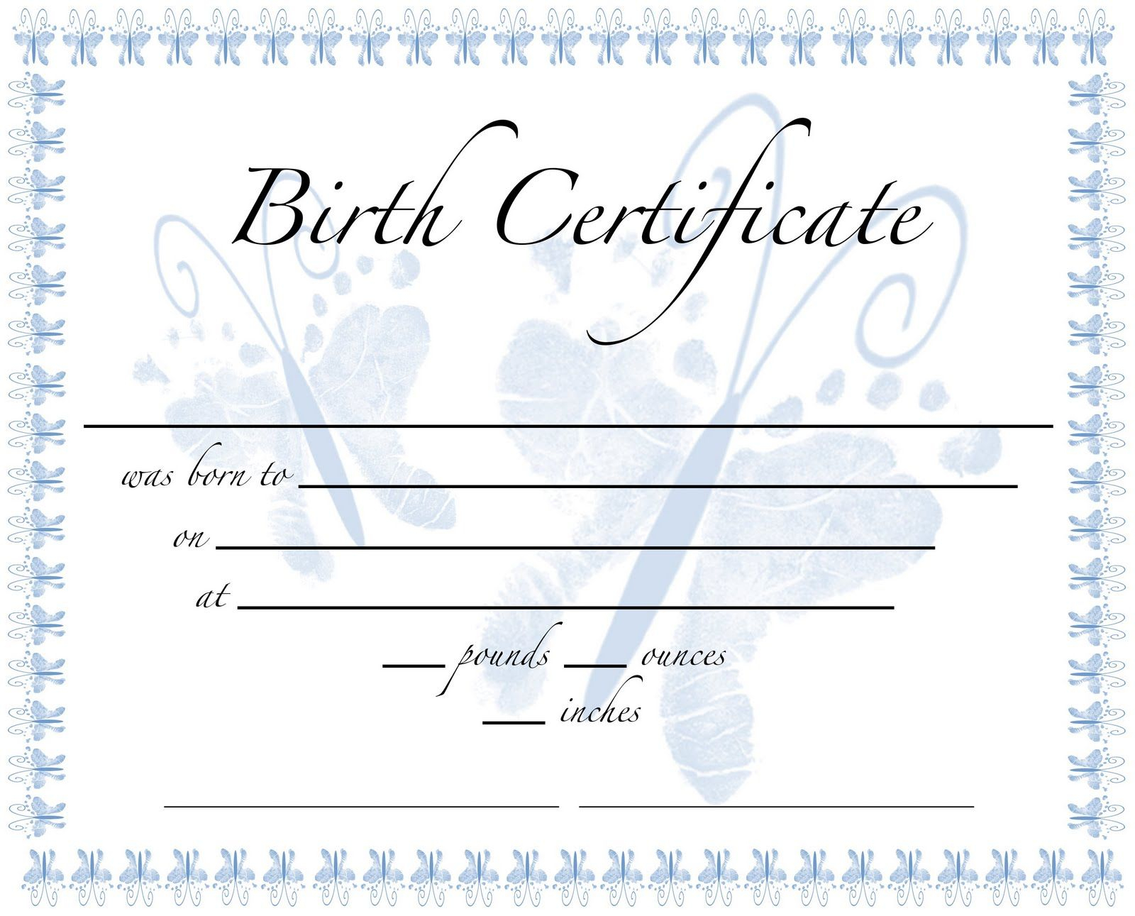 Pics For Birth Certificate Template For School Project In Fake Birth Certificate Template