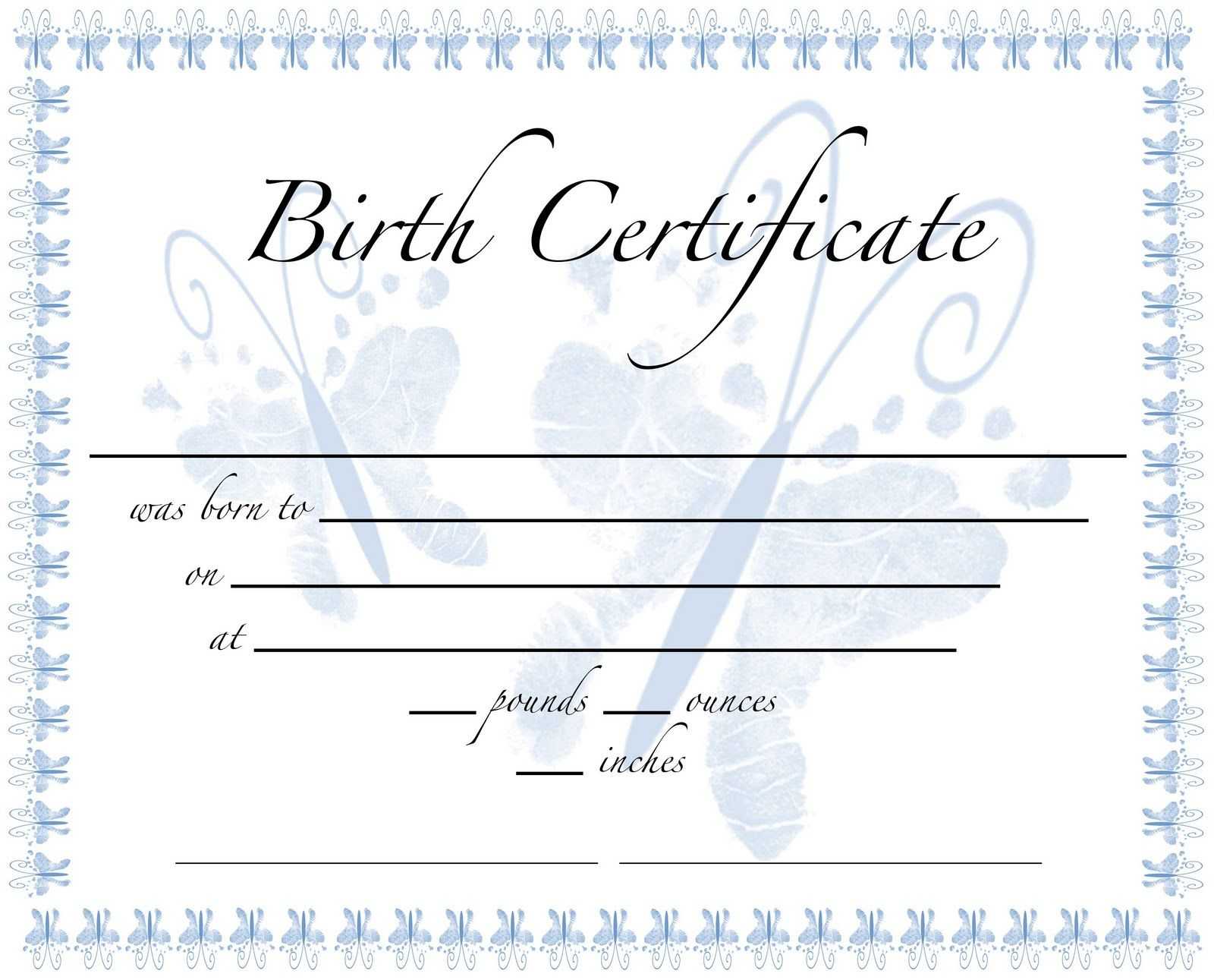 Pics For Birth Certificate Template For School Project In Fake Birth Certificate Template