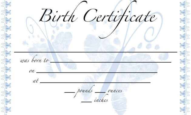 Pics For Birth Certificate Template For School Project in Girl Birth Certificate Template