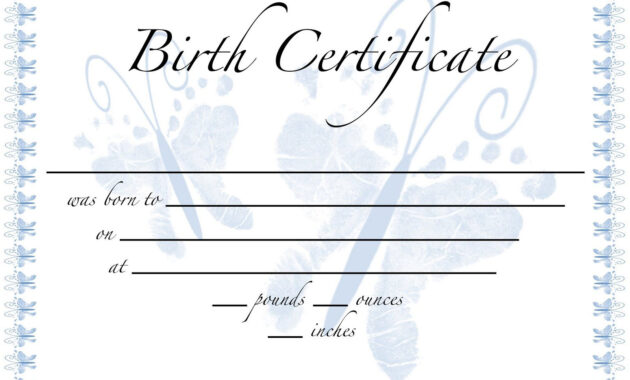 Pics For Birth Certificate Template For School Project inside Baby Doll Birth Certificate Template