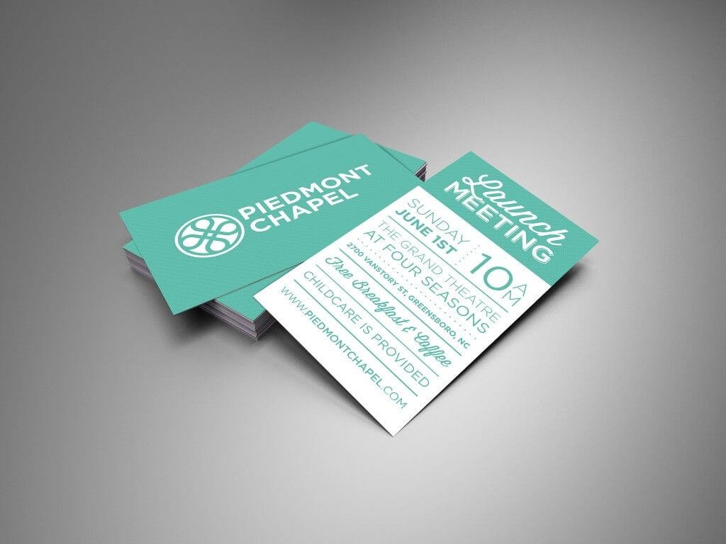Piedmont Chapel Launch Meeting Invite Card | Church Design Pertaining To Church Invite Cards Template