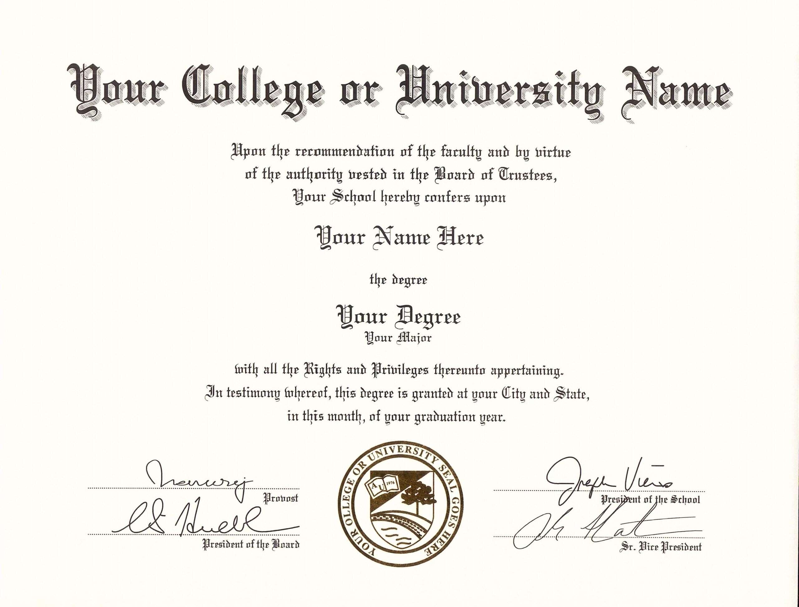 Pin On Fake University Certificates | Fake College Diploma Pertaining To College Graduation Certificate Template